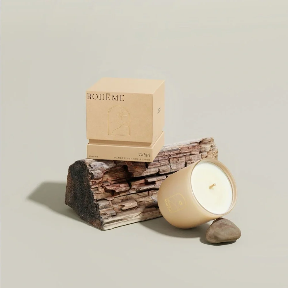 4/$20 EMPTY Bohème Wanderlust Tahiti Candle Vessel Jar